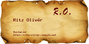 Ritz Olivér névjegykártya