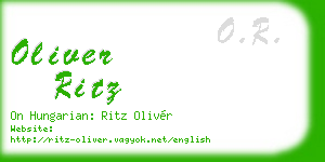 oliver ritz business card